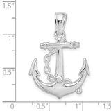 Sterling Silver Anchor Pendant with Chain Detail, Nautical Christian Symbol, Unisex Jewelry