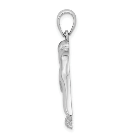 Sterling Silver Penguin Pendant, Textured Animal Charm, Nature-Inspired Wildlife Jewelry