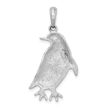 Sterling Silver Penguin Pendant, Textured Animal Charm, Nature-Inspired Wildlife Jewelry