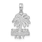 Sterling Silver Palm Tree Pendant, Tropical Siesta Key Beach Charm for Women