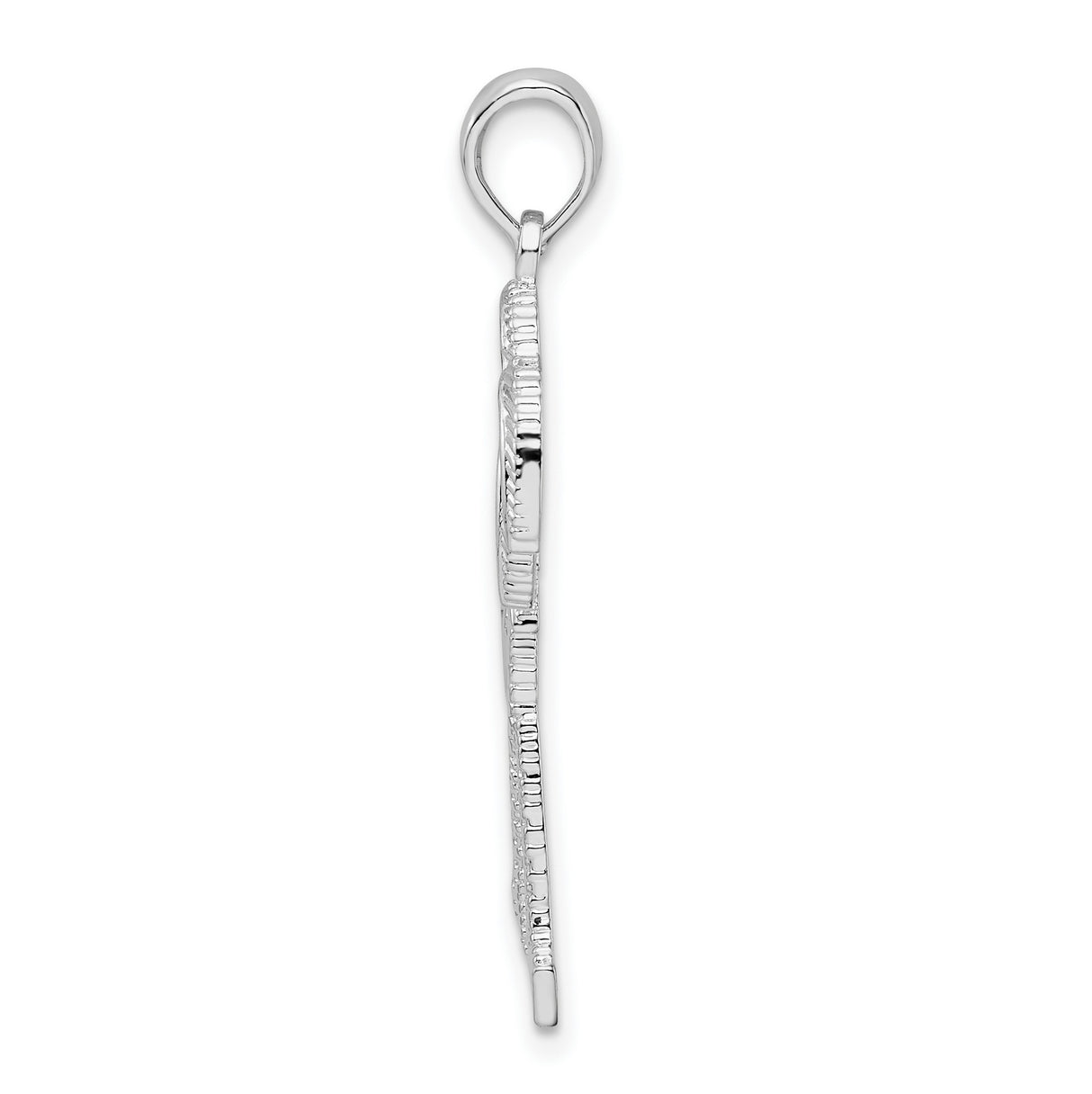 Sterling Silver Palm Tree Pendant with Textured Trunks and Detailed Fronds