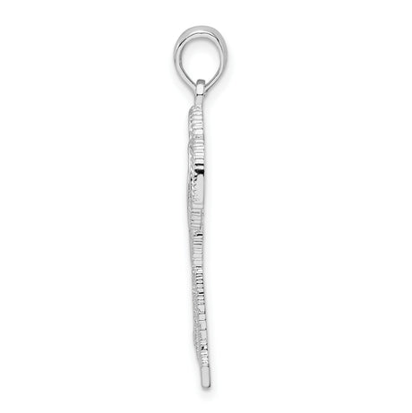 Sterling Silver Palm Tree Pendant with Textured Trunks and Detailed Fronds