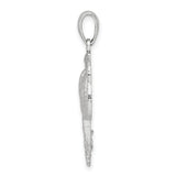 Sterling Silver Palm Pendant with Textured Leaf and Trunk Design, Tropical Island Charm