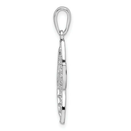 Sterling Silver Starfish Pendant with Openwork Filigree Design, Nautical Coastal Jewelry