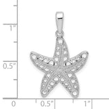 Sterling Silver Starfish Pendant with Openwork Filigree Design, Nautical Coastal Jewelry