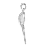 Sterling Silver Horseshoe Crab Pendant with Movable Tail, Marine Life Jewelry for Men or Women