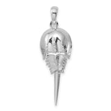 Sterling Silver Horseshoe Crab Pendant with Movable Tail, Marine Life Jewelry for Men or Women