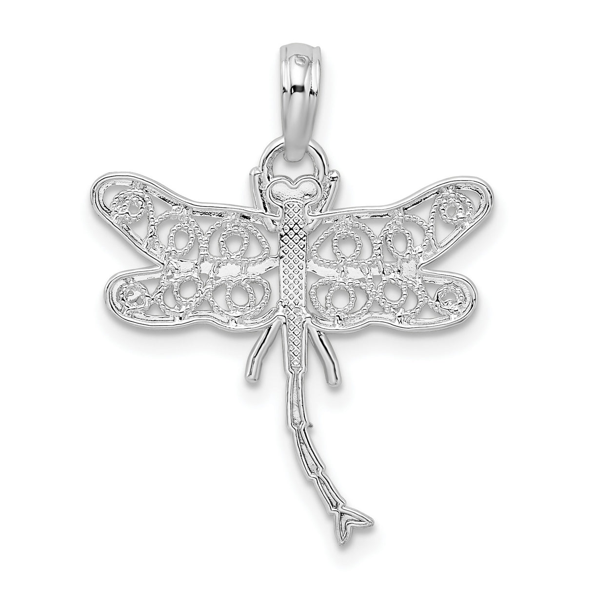 Sterling Silver Dragonfly Pendant with Filigree Wings, Nature Inspired Boho Jewelry for Women