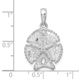 Sterling Silver Sand Dollar Pendant with Star Motif and Textured Coastal Design