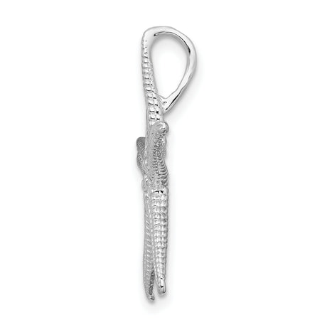 Sterling Silver Starfish Pendant with Textured Detailing, Nautical Marine Life Jewelry for Women