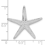 Sterling Silver Starfish Pendant with Textured Detailing, Nautical Marine Life Jewelry for Women