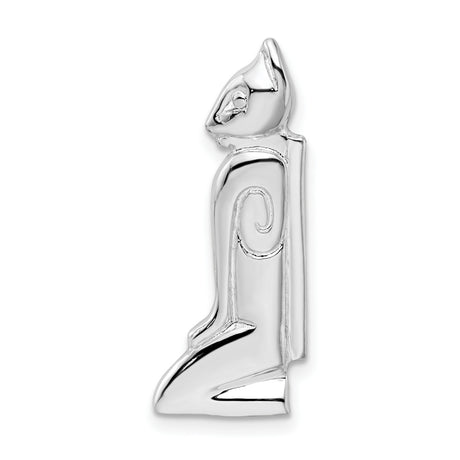 Sterling Silver Cat Pendant, Bastet-Inspired Mystical Animal Totem Jewelry for Women or Unisex Wear