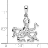 Sterling Silver Octopus Pendant, Detailed Tentacle Design, Ocean-Inspired Nautical Jewelry