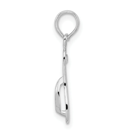 Sterling Silver Flip Flop Pendant, Textured Sandal Charm, Beach Vacation Jewelry for Women