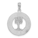Sterling Silver Palm Tree Pendant, Tropical Beach Design, Coastal Travel Jewelry for Women