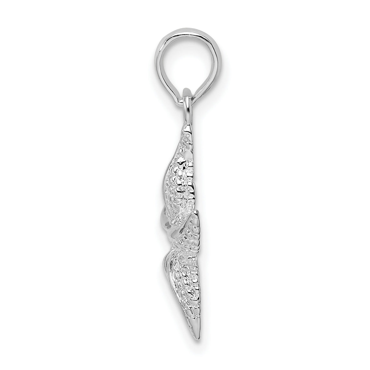 Sterling Silver Starfish Pendant, Textured Nautical Sea Life Charm, Coastal Beach Jewelry