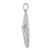 Sterling Silver Sand Dollar Pendant with Cutout Detailing, Nautical Ocean Theme for Women