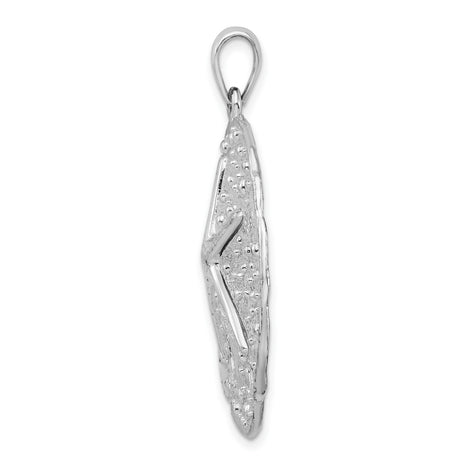 Sterling Silver Sand Dollar Pendant with Cutout Detailing, Nautical Ocean Theme for Women