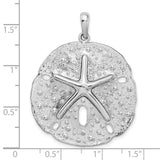 Sterling Silver Sand Dollar Pendant with Cutout Detailing, Nautical Ocean Theme for Women