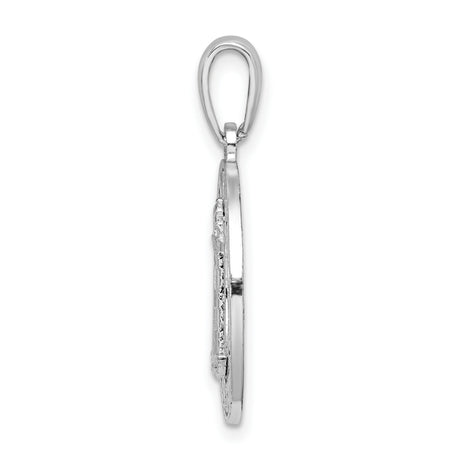 Sterling Silver Lighthouse Pendant with Circle Frame and Boothbay Harbor Engraving, Nautical Theme