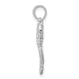 Sterling Silver Seahorse Pendant with Textured Nautical Coastal Design for Women