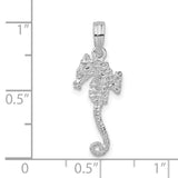 Sterling Silver Seahorse Pendant with Textured Nautical Coastal Design for Women