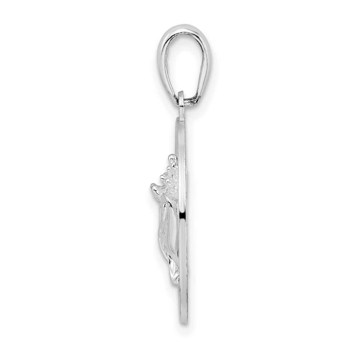 Sterling Silver Saint Augustine Pendant with Shell and Floral Detail, Catholic Medallion