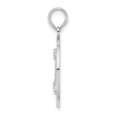 Polished St Augustine with Lighthouse Circle Charm Pendant in Real 925 Sterling Silver