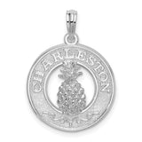 Sterling Silver Pendant with Raised Pineapple Symbol, Southern Charm Hospitality Theme Jewelry