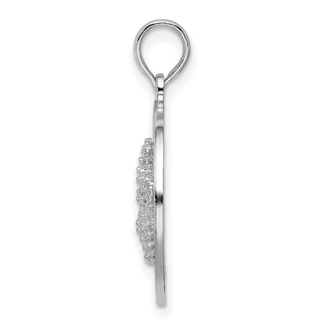 Sterling Silver Starfish Pendant with Textured Circle, Nautical Ocean Theme