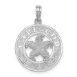 Sterling Silver Starfish Pendant with Textured Circle, Nautical Ocean Theme