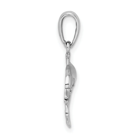 Sterling Silver Dolphin Pendant with Jumping Dolphin Design, Nautical Ocean Charm for Women or Unisex Wear
