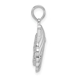 Sterling Silver Seahorse Pendant with Textured Seashell Design, Ocean Theme for Women