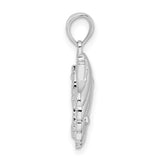 Sterling Silver Scallop Shell Pendant with Our Lady of Lourdes Engraving, Catholic Charm for Women