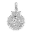 Sterling Silver Pendant with Scallop Shell and Sea Turtle Design, Nautical Ocean Theme Jewelry
