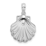 Sterling Silver Seashell Pendant with Starfish and Coral Design, Nautical Ocean Theme