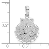 Sterling Silver Seashell Pendant with Starfish and Coral Design, Nautical Ocean Theme