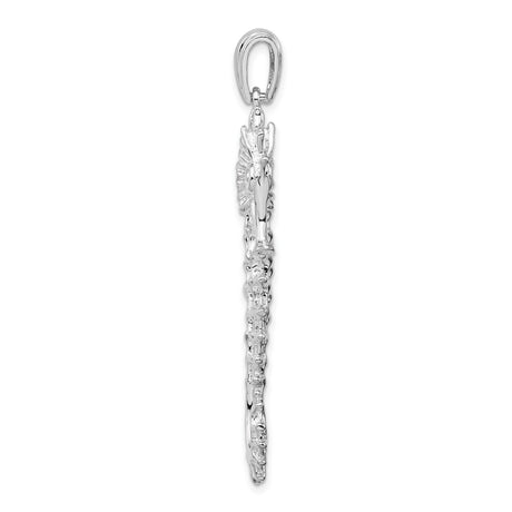 Sterling Silver Seahorse Pendant, Detailed Ocean Design, Nautical Marine Animal Charm