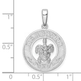 Sterling Silver Sea Turtle Pendant, Caribbean Medallion with Island Heritage Symbol
