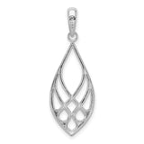 Sterling Silver Teardrop Pendant with Openwork Celtic Knot Design for Women
