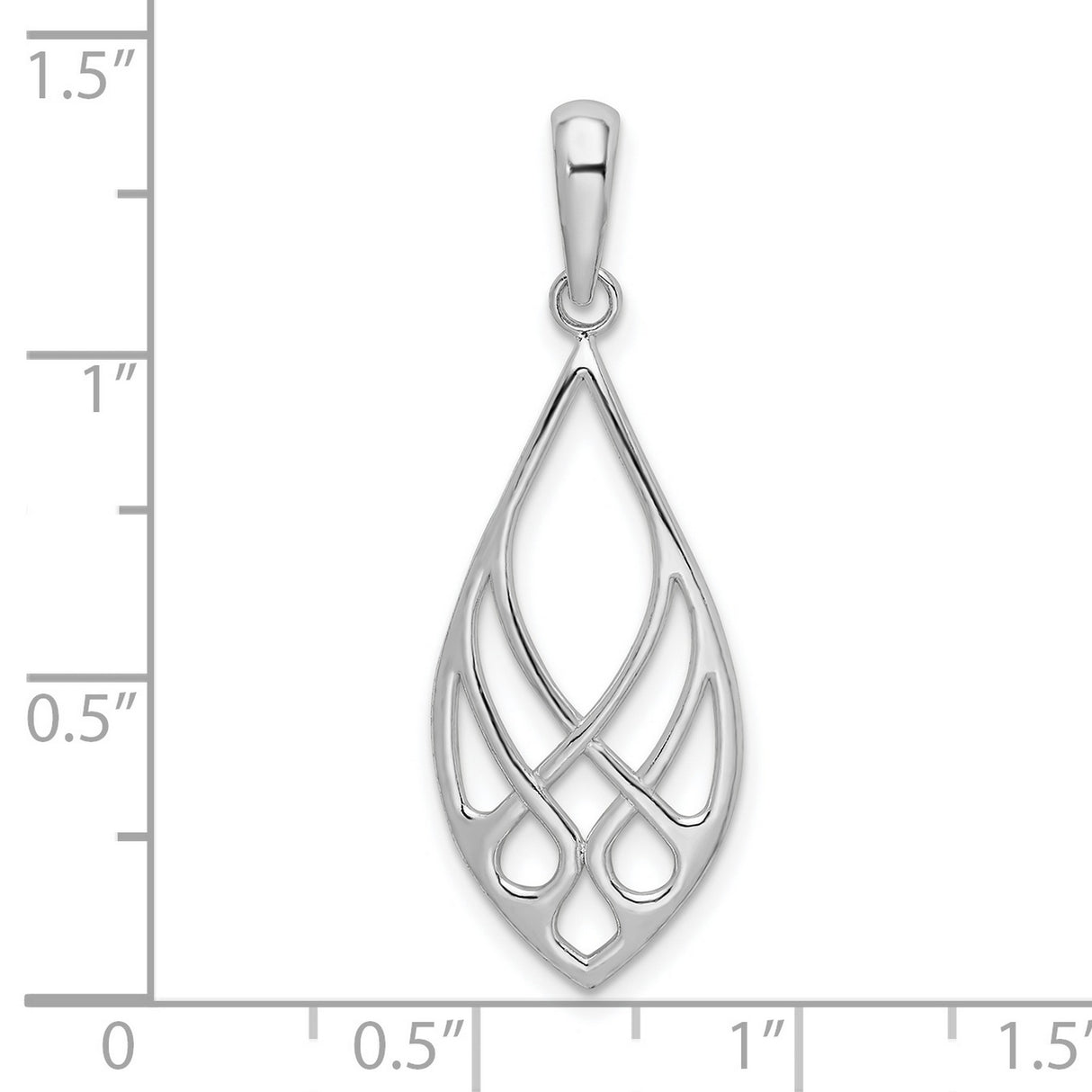 Sterling Silver Teardrop Pendant with Openwork Celtic Knot Design for Women