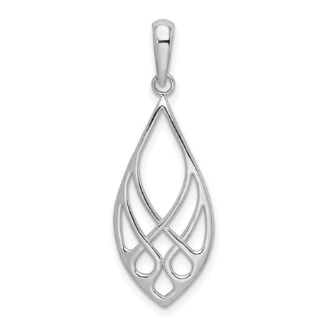 Sterling Silver Teardrop Pendant with Openwork Celtic Knot Design for Women