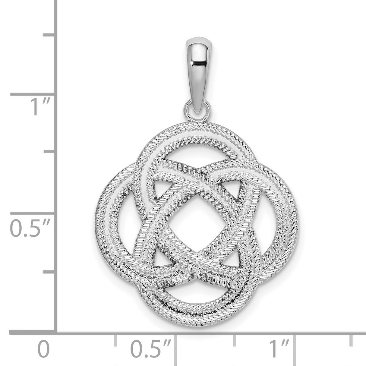 Sterling Silver Celtic Knot Pendant with Woven Eternity Design and Interconnected Circle Motif