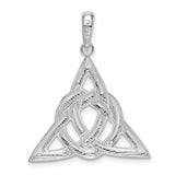 Polished Celtic Trinity Knot Charm Pendant in Real 925 Sterling Silver