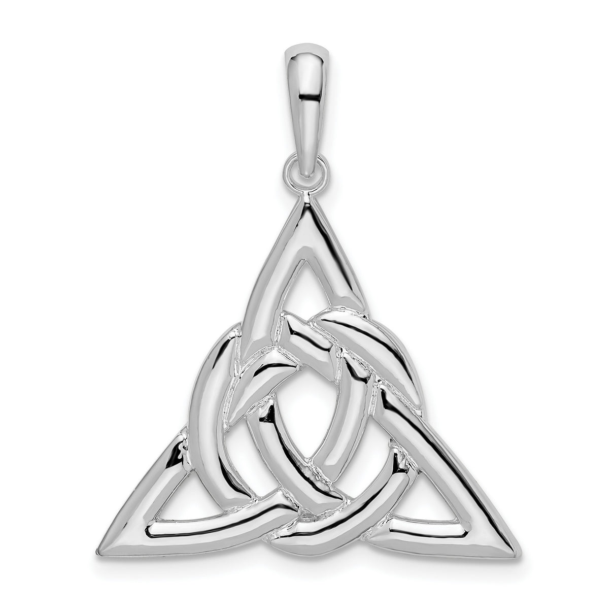 Polished Celtic Trinity Knot Charm Pendant in Real 925 Sterling Silver