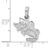 Sterling Silver Jumping Bass Pendant, Detailed Fish Charm, Outdoor Angler Jewelry for Men