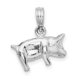 Sterling Silver Pig Charm Pendant with Detailed 3D Zodiac Design, Symbol of Luck and Prosperity