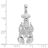 Sterling Silver Lobster Pendant, Realistic Crustacean Design, Coastal Nautical Jewelry Charm