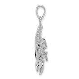 Sterling Silver Lobster Pendant with Detailed Crustacean Design, Nautical Ocean Amulet