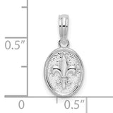 Sterling Silver Pendant with Raised Fleur-de-Lis Design, French Heritage Symbol